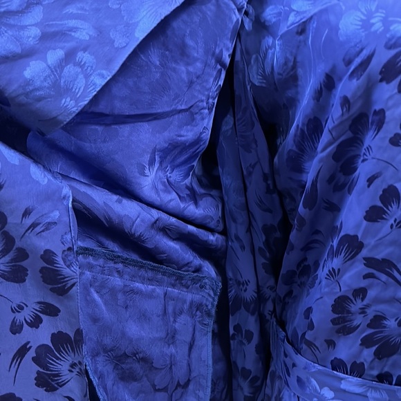 Vintage GUMP’S Silk Floral 3 Piece skirt Set Blue size 8 - Picture 16 of 17